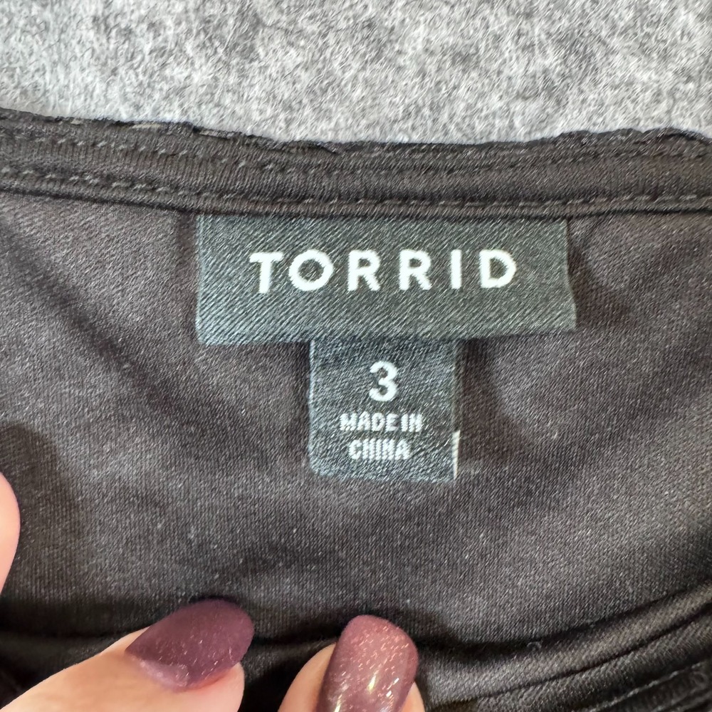 Torrid Lace Sweetheart Top Square Neck Black Plus Size 3X Long Sleeve Whimsigoth - Picture 5 of 11